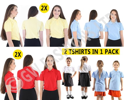 Girls plain polo - 2, tee