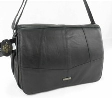 Women Lorenz Real Leather Messenger Shoulder Bag Across Body Bag Handbag Black