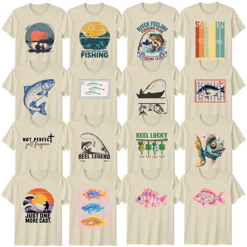 Retro fishing adult shirt - adult, t-shirt