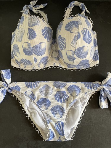 Ladies blue shell - blue, print