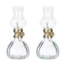  Set of 2 Kerosene Lamp Old Fashioned Lamps Indoor Oil Vintage for Use