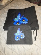 Gorgeous Butterfly Tote Bag + Makeup Bag Brand New, Only Unpacked For Photos