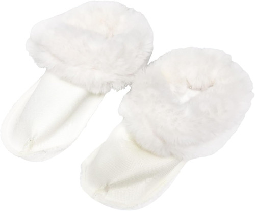 Pair white fluffy crocs - white,