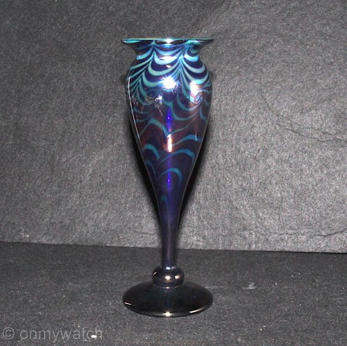 Rare art glass signed vase - art,