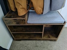 Shoes Bench Storage Rack Cabinet Organiser with Cushion Padded Seat