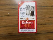 Wills Embassy Focus 1994   2nd Edition  Free Salt & Pepper