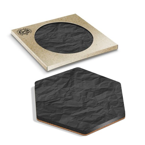 Hexagon coaster bw - 1,