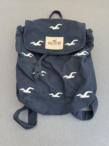 Hollister navy canvas backpack - hollister,