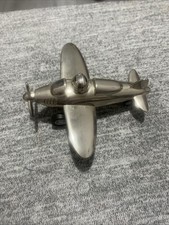 Rare Vintage spitfire With wheels Heavy metal model  Aeroplane  Aprox 10cm
