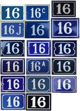 Old blue French house number