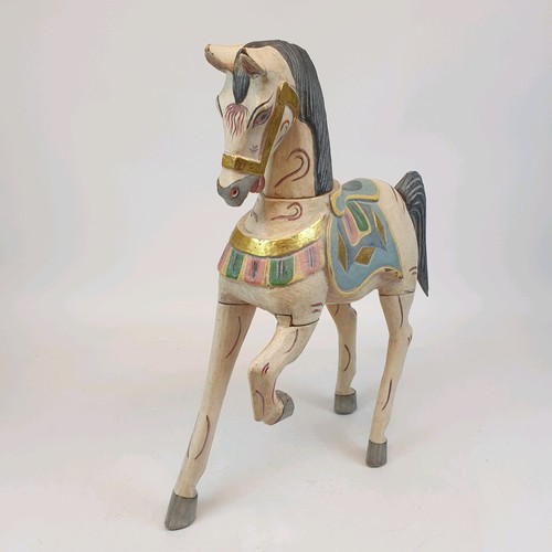Vintage carved wooden - carved, horse