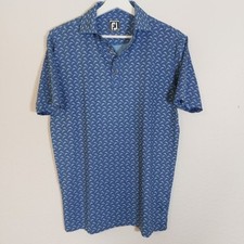 FOOTJOY Polo Shirt Mens S Athletic Fit Blue Dolphin Performance Stretch Shirt 