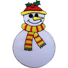 Snowman Patch Iron Sew On Badge Embroidered Christmas Decoration Craft Applique