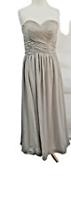 PALE GRY DRESS UK 12 soft fabric strapless detailed bodice PARTY PROM EVENTS