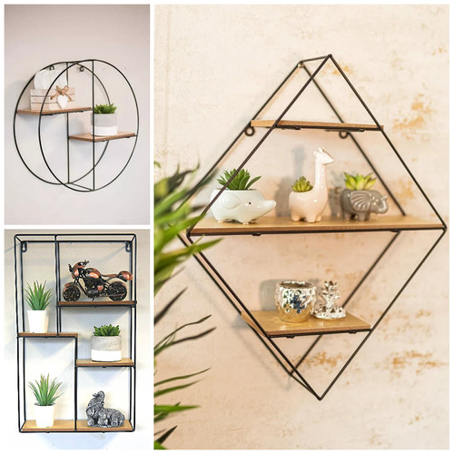 Metal wall hanging - metal, shelf