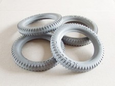4 x Meccano Grey Rubber Tyre