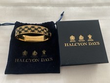Halcyon Days Bee Trellis Black Enamel Bangle Brand New In Box