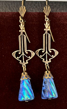 Art Nouveau Earrings Brass