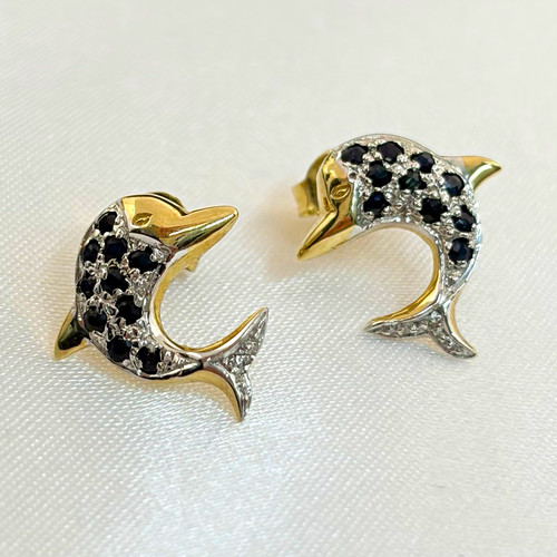 9ct gold 375 sapphire - gold, ‘375’