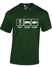 EAT SLEEP CARP MENS T-SHIRT FISHING FISHERMAN ANGLING GIFT PRESENT IDEA CLOTHING