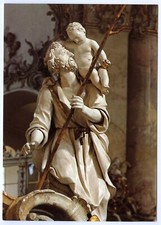 1970s Germany Postcard St Christopher Statue in Basilica of 14 Helpers Unposted