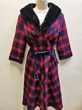 Voodoo Vixen Womens Dress Red Blue  XXL Midi 3/4 Sleeves Tartan Check Belted