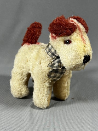 Vintage plush fox terrier - terrier, dog