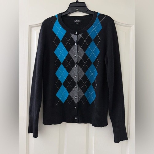 Cashmere argyle cardigan - cashmere,