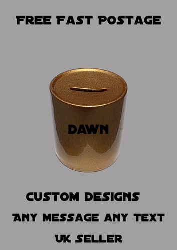 Personalised gold money boxes - money, boxes/