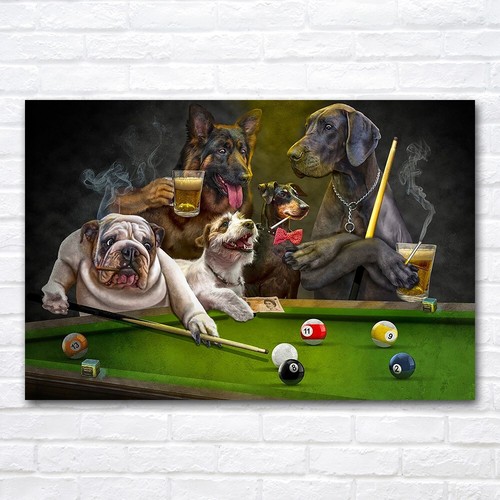 Wall art canvas dogs - wall, playing