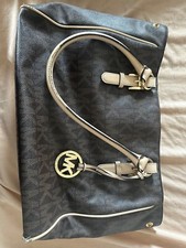 GENUINE MICHAEL KORS Brown MK Monogram Signature Jet Set Medium Work Tote Bag