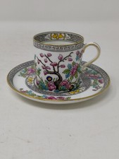ANTIQUE AYNSLEY INDIAN TREE DESIGN COFFEE CUP & SAUCER (CABINET PIECE)