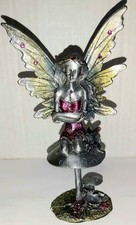 Pewter Style Fairy on Mushroom