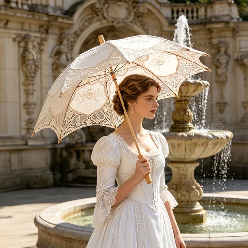 Embroidery lace parasol - embroidery,
