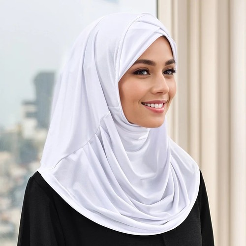Pull instant hijab cotton - on,