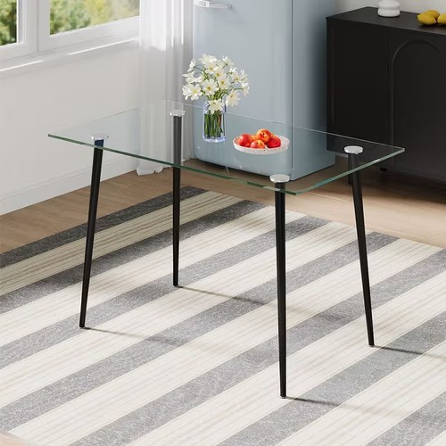 Glass dining table clear - dining,