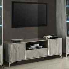 Alexandra Italian Tv Cabinet In Light Grey High Gloss