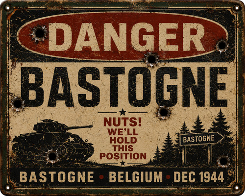 Vintage ww2 style metal sign - vintage,