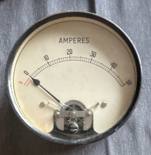 Vintage analogue ammeter 50a - analogue,