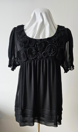Black chiffon blouse with