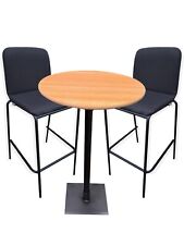 High Tall  Round Table Bar pub Poseur pedestal Bistro Heavy base +2 high Chairs