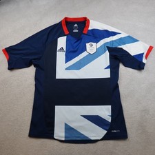 London Olympics 2012 Shirt Large Navy Great Britain Jersey Adidas Team