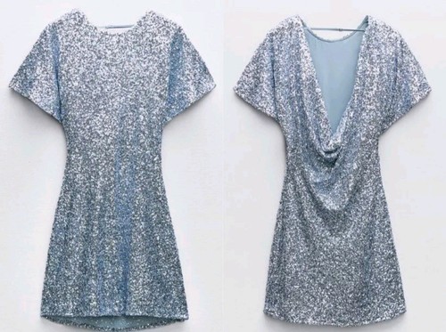 Zara silver sequin - silver, embellished