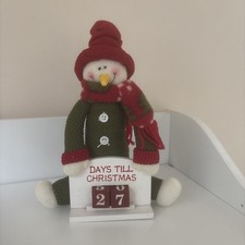 Wooden and Knitted Reusable Block Snowman Advent Calendar - Christmas Countdown