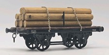 VINTAGE O GAUGE KIT BUILT MIDLAND 23675 FLAT WAGON w/ LOG TIMBER LOAD