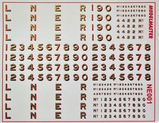 (17) MODELMASTER WATERSLIDE DECALS 4MM 4NE001 LNER NUMBER & LETTERING