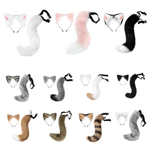 Faux fur fox wolf ears - fox,