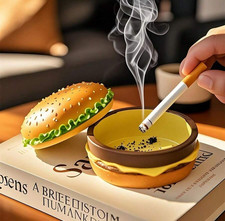 Cheeseburger hamburger ashtray - cheeseburger,