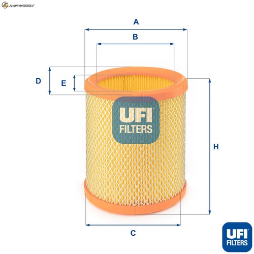 Air filter 196 for - filter, 27.196.00