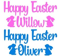 HAPPY EASTER NAME DECAL LABEL